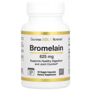 California Gold Nutrition, Bromelain, 625 mg, 30 Veggie Capsules