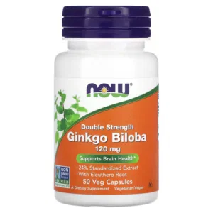 NOW Foods, Ginkgo Biloba, Double Strength, 120 mg, 50 Veg Capsules